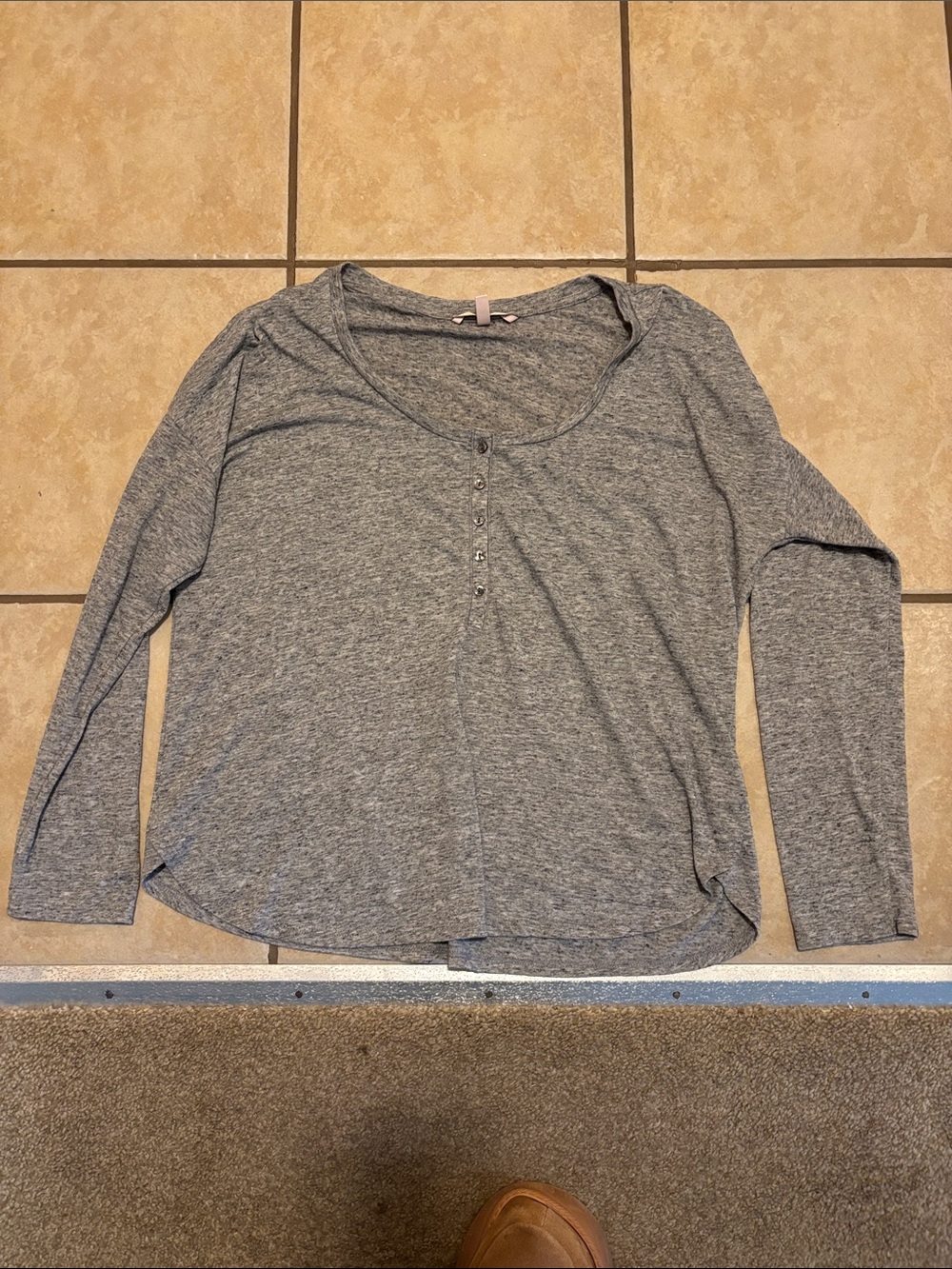 Victoria's Secret Gray Long Sleeve Henley Top